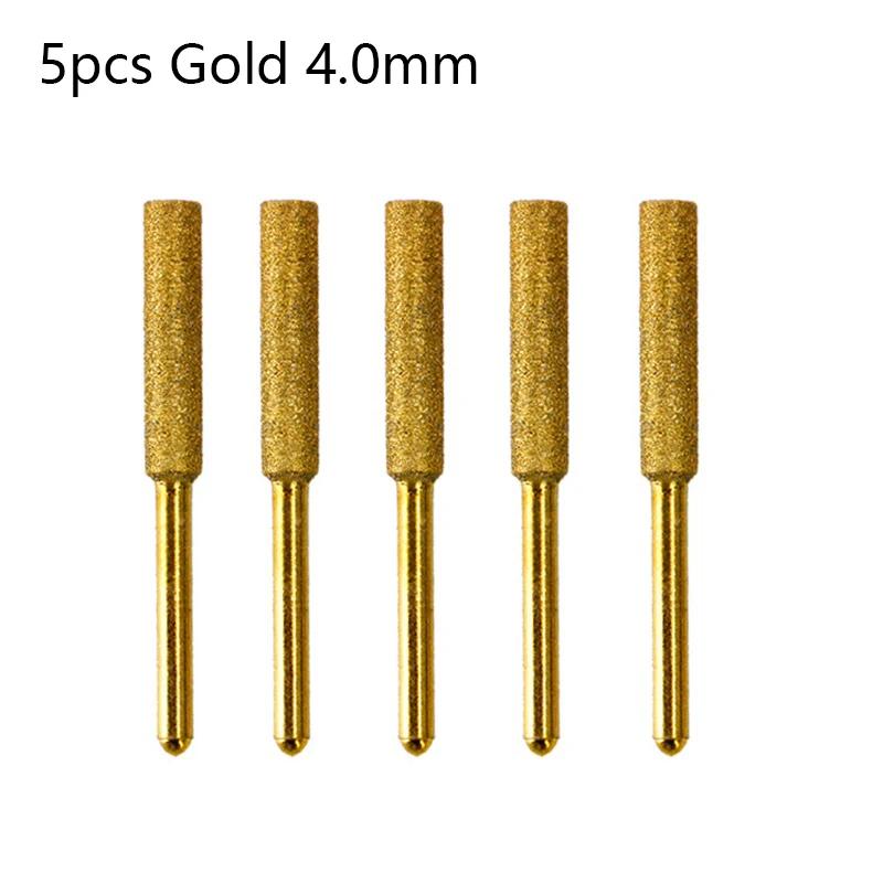 Golden Diamond-plated Cylindrical Rebar, 4/4.8/5.5mm Chainsaw Sharpener, Stone Lime, Chain Saw, Sharpening, Carving, Grinding
