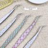 High Precision False Eyelash Tweezers Metal Lashes Extension Tweezer  Miniature Scene Stickers