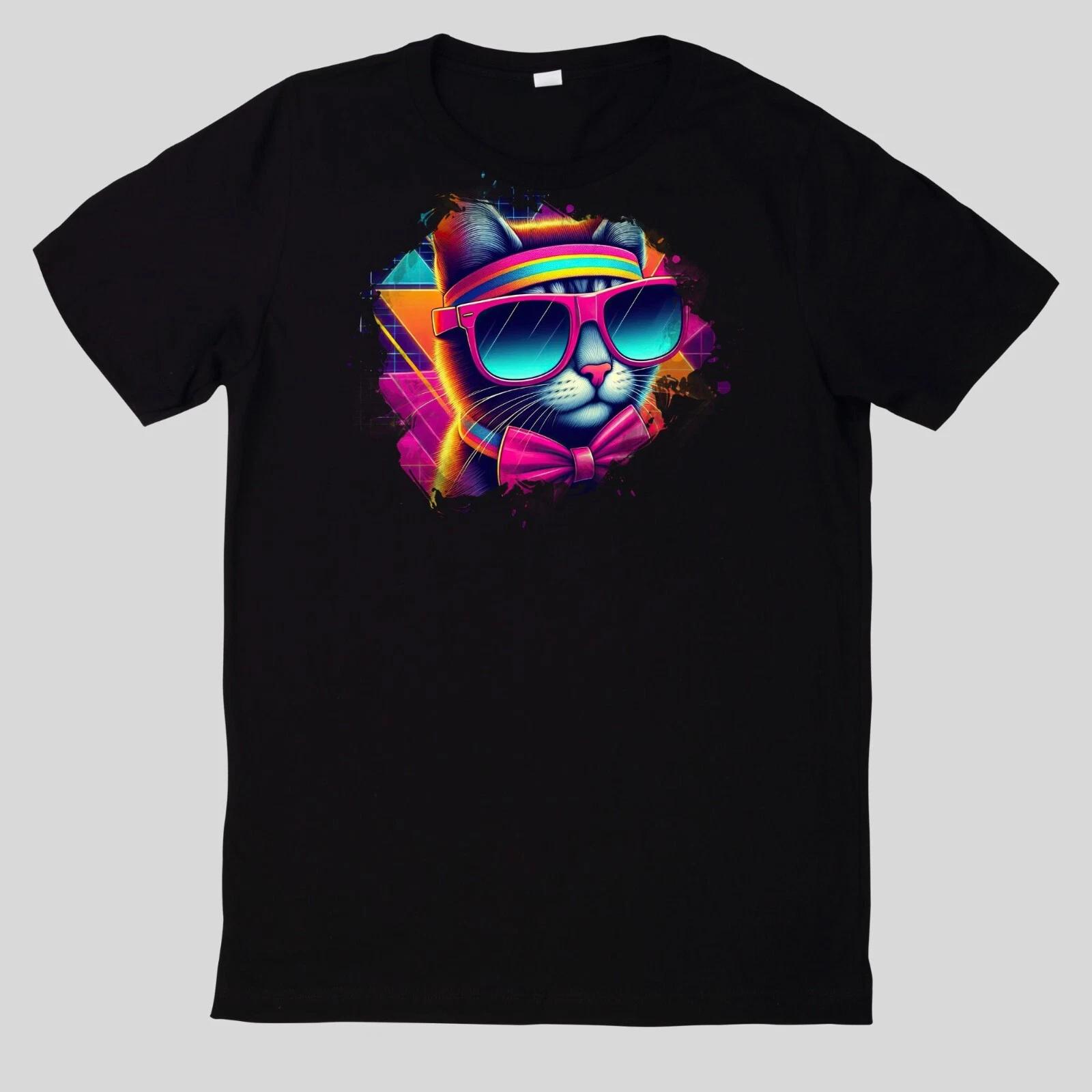 T-Shirt Aquarell Retro coole Katzen XXL