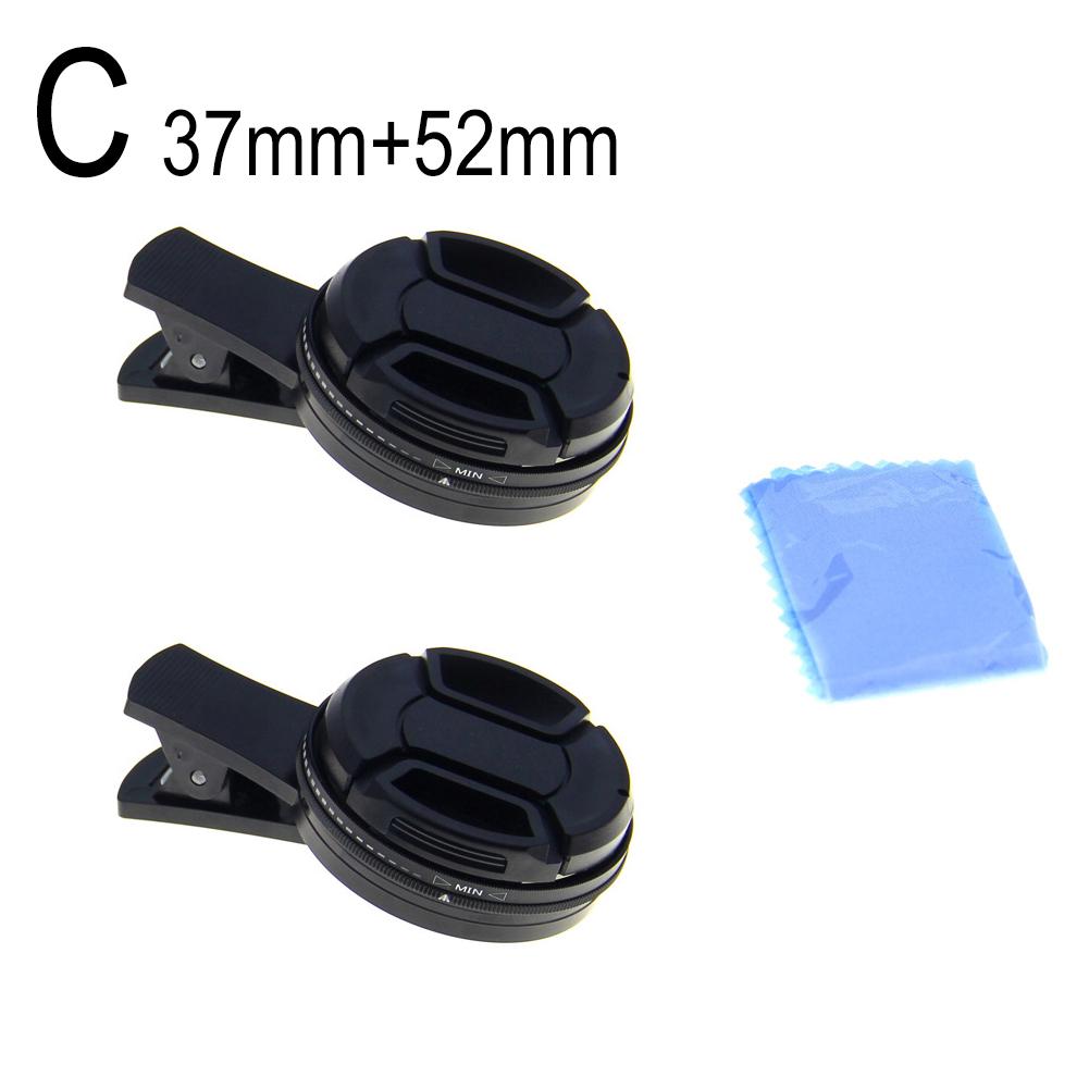 37mm Mobile Phone Camera Lens Increases Color Saturation Adjustable Dimmer ND2 - 400 Filter Universal Slow Shutter Night View