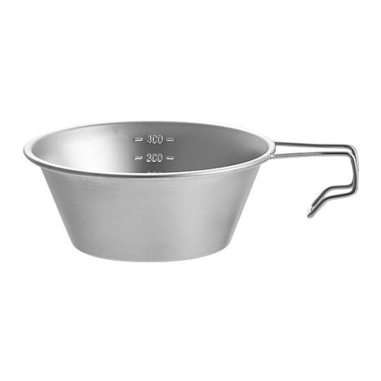 Stal nierdzewna Miska Campingowa 300/500ML z Uchwytem Przenośna Lekka Outdoor Turystyka Piknik Miska na Zupę Kubek ze Skalą