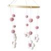 Baby Mobile Felt Flower Bed Bells Mobile Crib Jewelry Creative Pendant Toy Felt Wind Chimes Nursery Decorations Gift