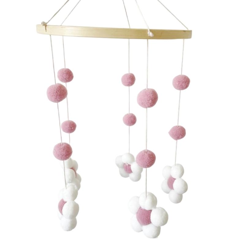 Baby Mobile Felt Flower Bed Bells Mobile Crib Jewelry Creative Pendant Toy Felt Wind Chimes Nursery Decorations Gift