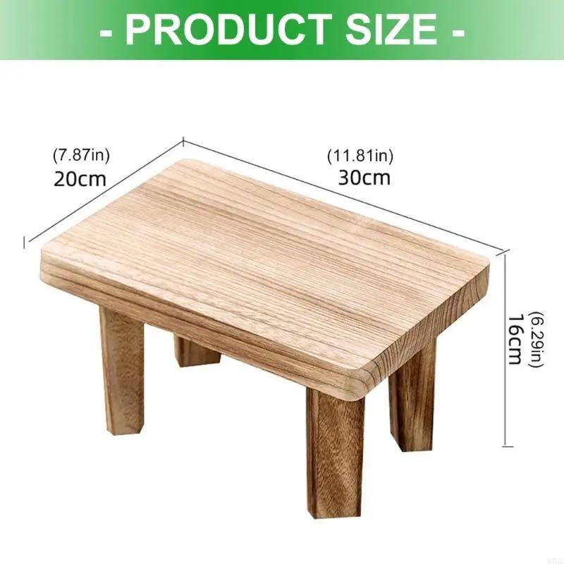 Ergonomiczny stołek z litego drewna Meble Krawędzie zabezpieczone przed uszkodzeniem Konstrukcja wytrzymała na obciążenie Idealny do kuchni salonu dekoracja Y5GB
