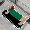 Dachshund Bathroom Floor Mat Absorbent Non-slip Carpet Soft Diatom Mud Quick-drying Foot Mats Cute Home Decoration Rug Toilet