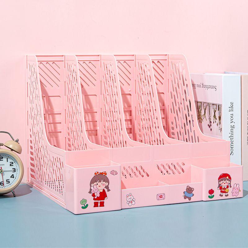 Thickened file rack desktop storage multi-layer file basket book stand storage rack data rack