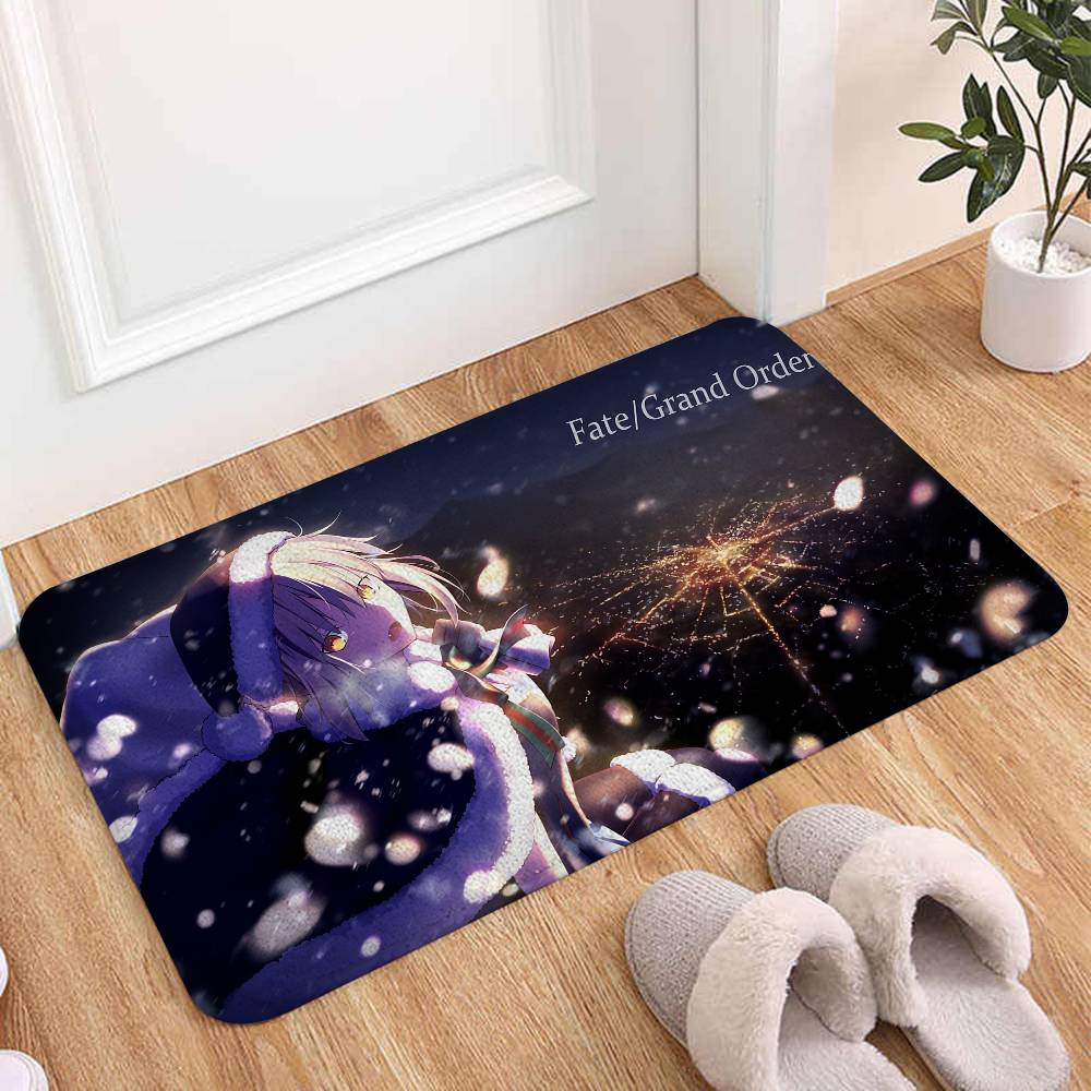 Anime F-Fate Stay Night Floor Mat Bathroom Absorbent Mat Simple Door Dirt-resistant Mat Home Kitchen Mat Foot Mat Entry Mat