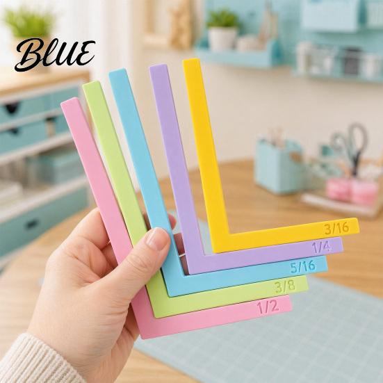 Paper Stack Alignment Tool Crafting Guides with Storage Case 5 Pcs Color-Coded L-Shaped Corner Spacers Size Tabs for Card Making Scrapbooking