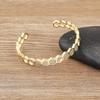Nidin Top Quality Geometric Hexagon Shape Open Adjustable Bangles Gold/Silver Color CZ Bracelet Cubic Zirconia Jewelry Gift