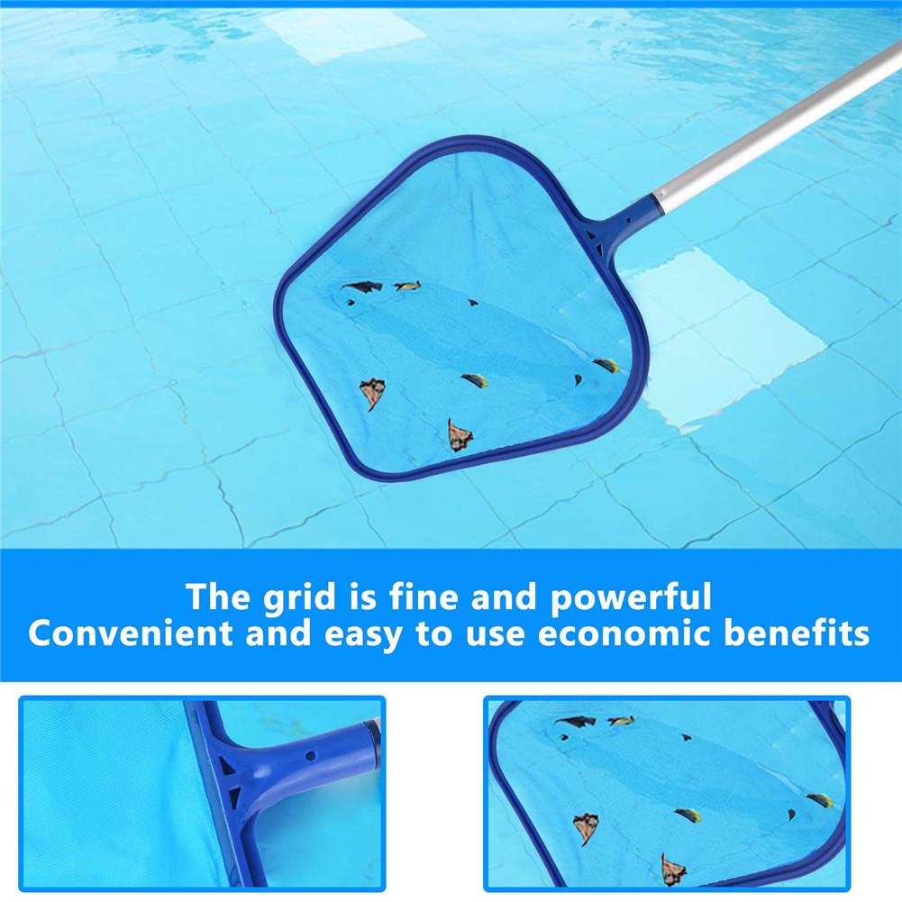 Swimming Pool Skimmer Net With 5 Section Aluminum Telescopic Pole Debris Leaf Pickup Removal Pond Cleaning Tool