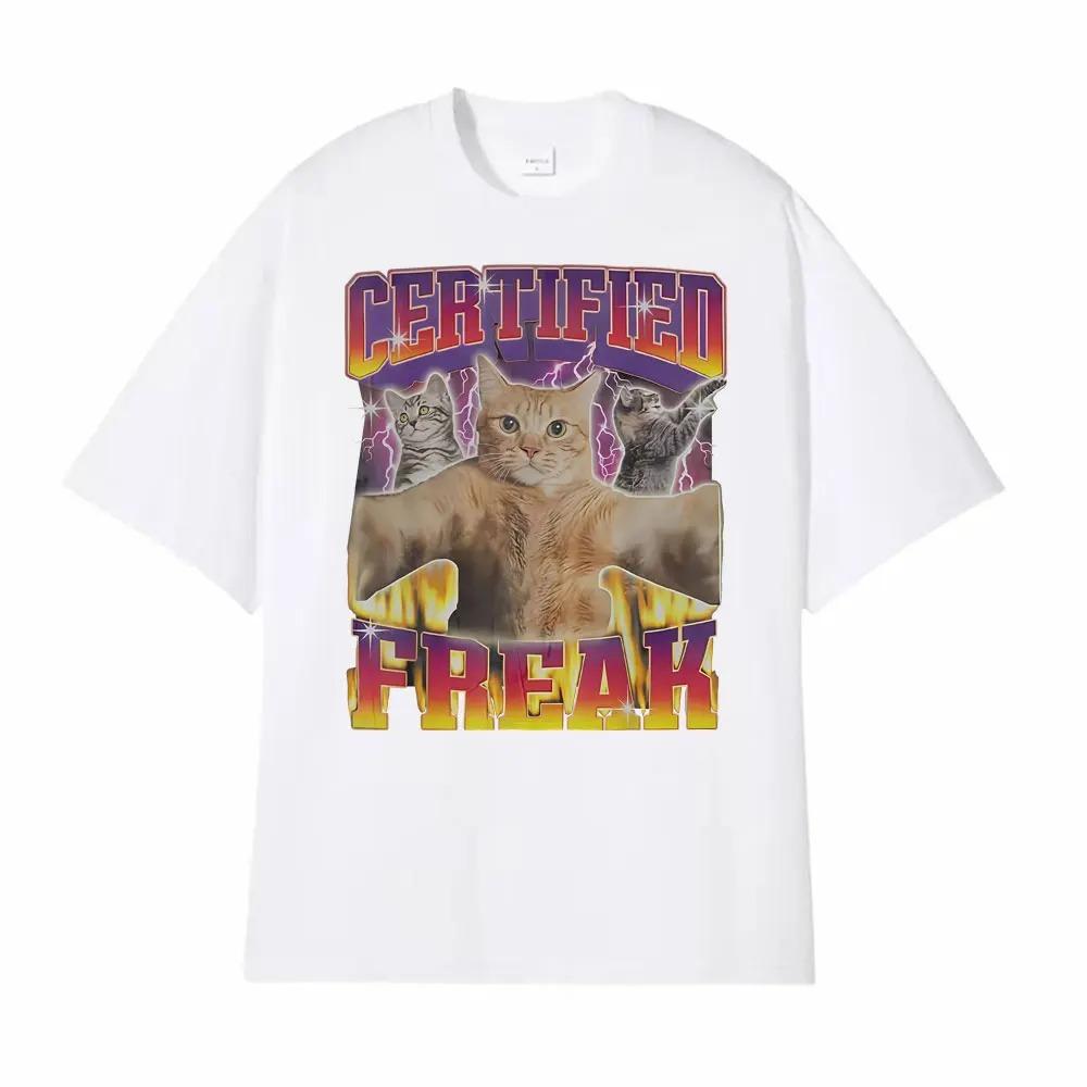 Unisex Summer Short Sleeve TShirt Funny Vintage Cat Meme Oversized Comfortable Stylish Fashion Casual Women And Men Tshirts