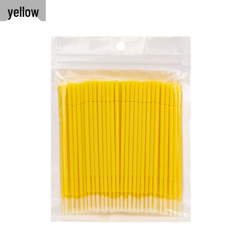 Disposable Eyelash & Makeup Brush Set: Long Cotton Swabs & Threaded Brushes for Eyelash Cleaning, Eyeshadow, and Eyeliner Application.