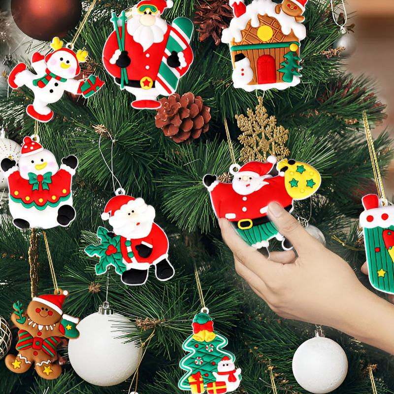 Gingerbread Christmas Decorations 12 Pieces Small Santa Christmas Tree Ornaments Christmas Ornaments Set Christmas Tree Decor