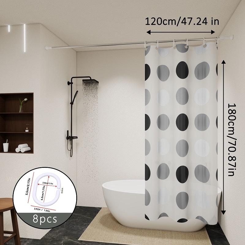 The minimalist grey and white polka dot bathroom curtain and toilet partition curtain are a must-have for minimalist enthusiasts
