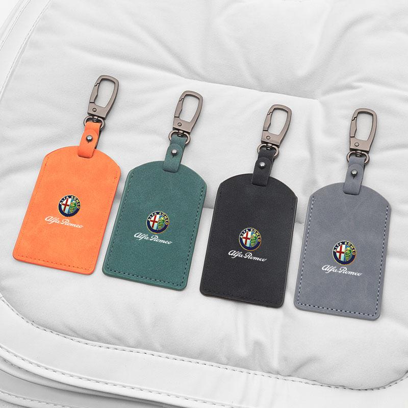 Suede Key Cover For Alfa Romeo 4C 159 166 156 GT Car Smart Remote Key Bag Card Case Shell Holder Protection Auto Accessories