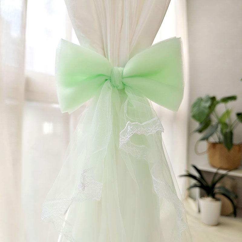 INS Curtain Bow Tiebacks Window Curtains Binding Rope White Window Curtain Strap Bag Decoration Curtain Decor Accessories