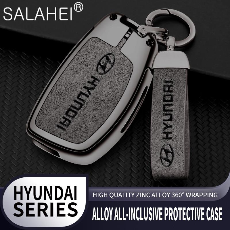 Car Key Case Cover Zinc Alloy Shell Keyring Pendant For Hyundai Ix35 I40 I20 I10 Tucson Elantra Creta Sonata Ioniq Accent Creata