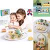 Colorful Wooden Ice Cream Shop Pretend Play Set For Kids With Realistic Tea Set Features