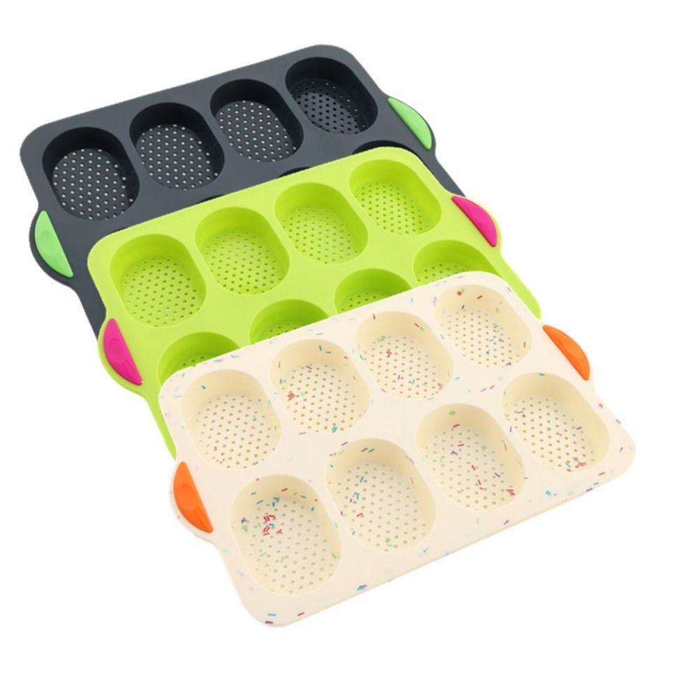 Silicone Silicone Cake Mold 8 Grids Silicone Baking Pan Food Grade Bread Loaf Pan Household Baking