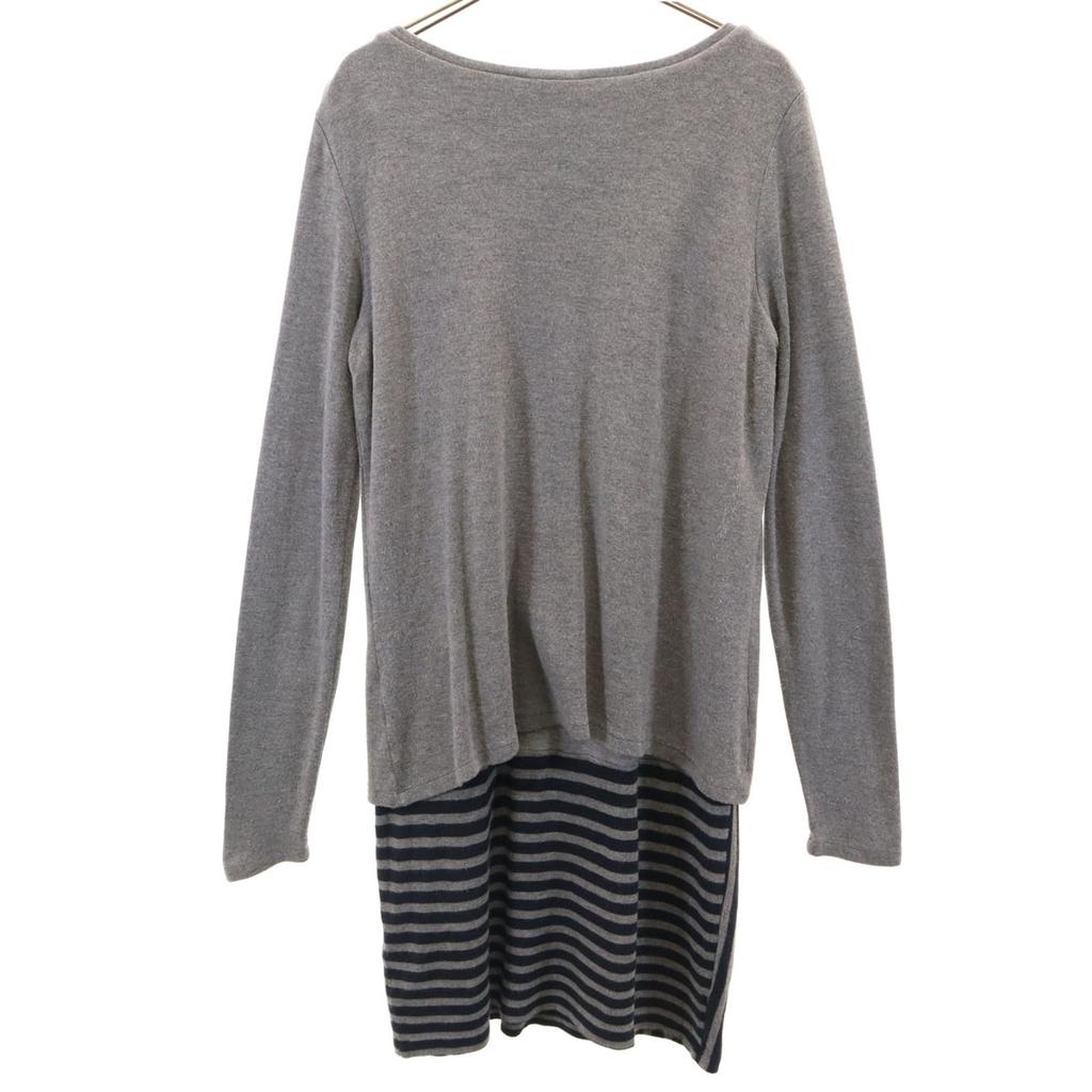 ARMANI JEANS Long sleeve Layered one piece 46 gray Women Used