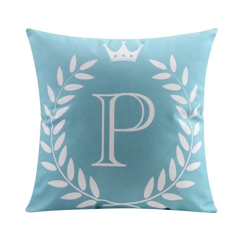 45*45CM 26 English Letters Plush Pillowcase Wedding Party Festival Decoration Sofa Office Seat Car Cushion Cover Home