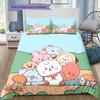 BT21 Pattern Bedding Home Decoration Birthday Gift ( 1 Duvet Cover + 2 Pillowcase, Without Core),fan Merchandise.