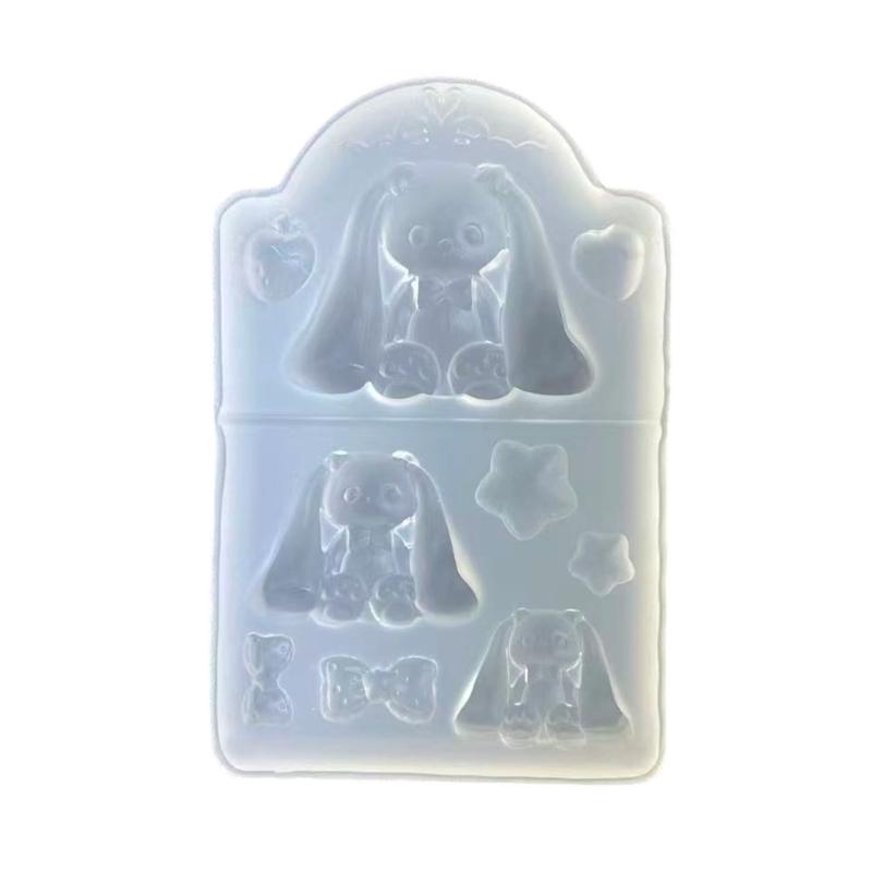 

Multipurpose Silicone Crafting Mold Suitable for Bear Rabbits Ear Shape Crafts Including Resin Soap and Candle Making