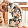 304 Doppelschichtige Edelstahl-Reisschale mit Deckel für Suppen & Kimchi - Koreanische Kinderküchenschale