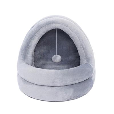 Pet Tent Cave Bed Small Dogs Hut Plush Kitten Nest Winter Warm Sleeping House Indoor Outdoor Home Pets Supplies
