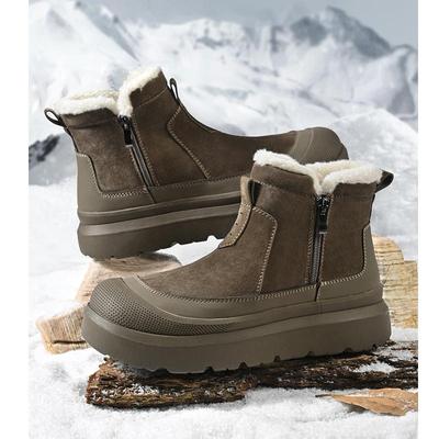 New Men's  Warm Cotton Shoe Men's Winter Slip-on Snow Boots Men for Work Ankle Boots Male Winter Thick Bottom Outdoor Casual Shoes
