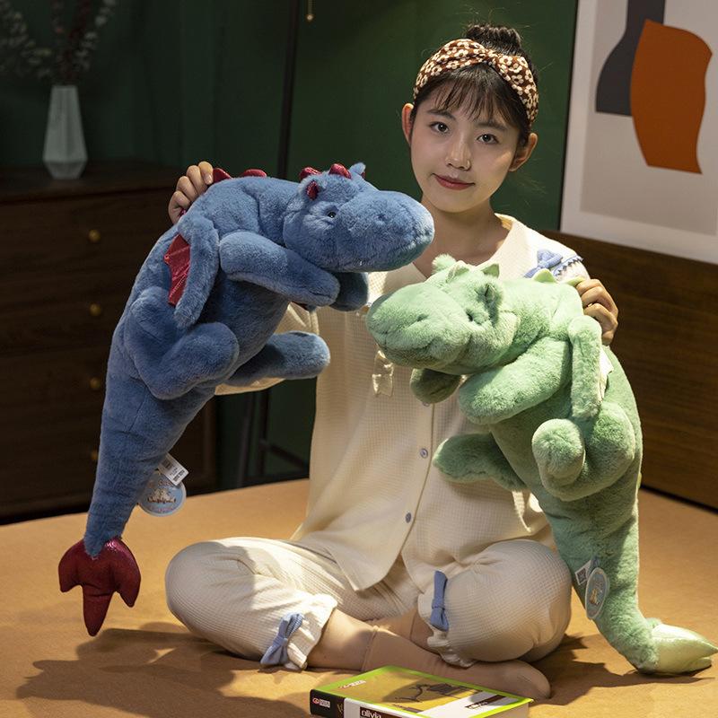 Lying Down Little Flying Dragon Plush Toy Large Cute Dinosaur Doll Sleeping Pillow Cloth Doll Doll Gift