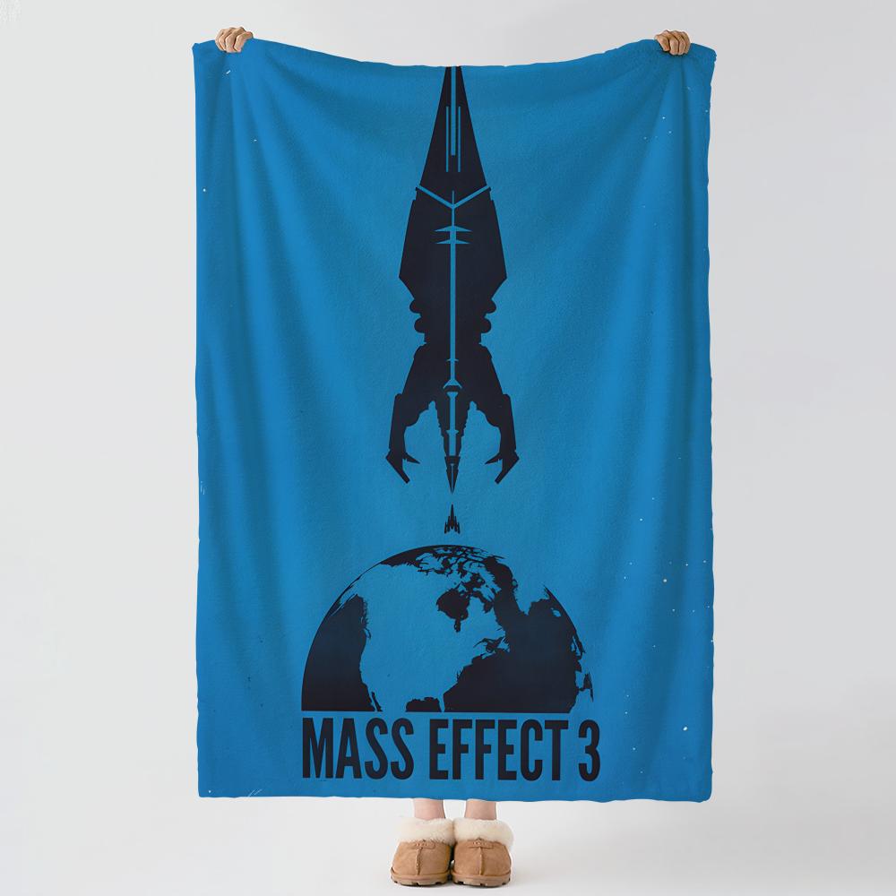 game M-Mass Effect-t Throw Thick Comfort Flannel Quilt, Multi-scene Use Indoor Outdoor Daily Nap