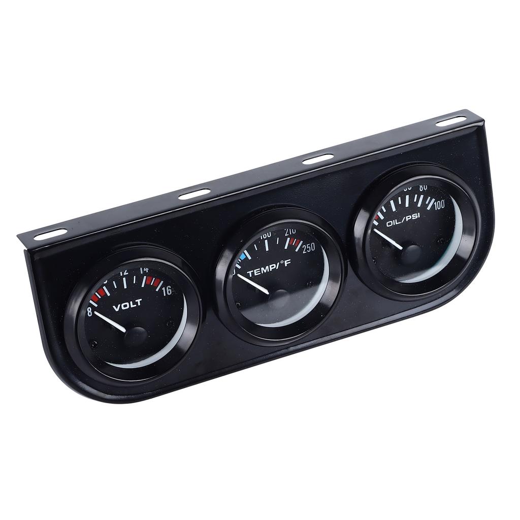 3 In 1 Car Triple Gauge Kit Multifunctional Mechanical Voltmeter Water Temperature Oil Pressure Meter for DC12V Cars