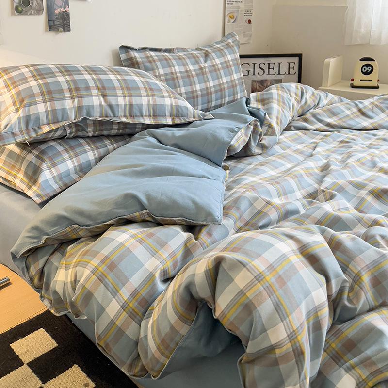 Class A Mother & Baby Fresh Style 4-Piece Brushed Skin-Friendly Washed Cotton Bedding Set