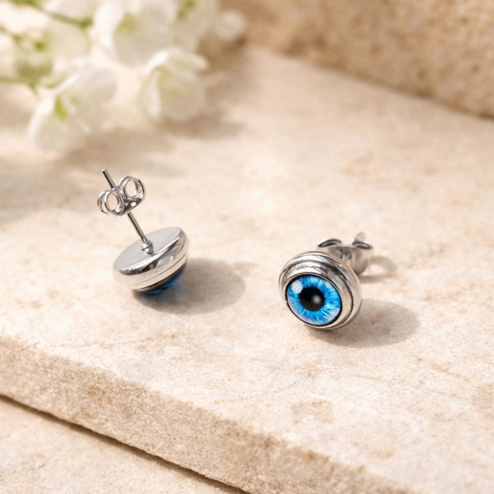 Wasserdichte Augen Halskette Titan Dämonenauge Ohrringe Blaue Augen Choker Kette Glücksschmuck