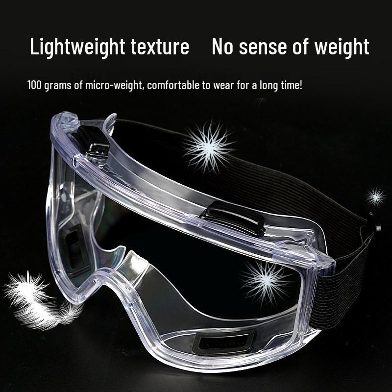 Acid-Base Resistant Windproof Dustproof Goggles: Anti-Corrosion, Transparent, Fully Enclosed Splash Protection for Industrial Use.