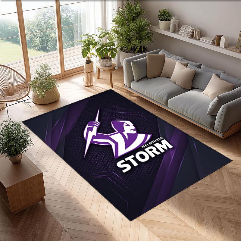 Melbourne Storm Tappeto in Velluto di Cristallo Morbido Anti?Tappetino Antiscivolo Comodo per Casa Soggiorno Camera da Letto Tappeto Decorativo
