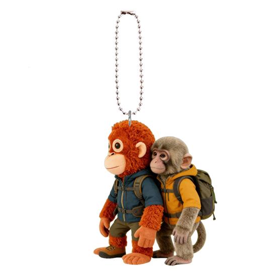 

Yousheng Monkey Keychain Cute Baby Monkey Acrylic Charm 2D Monkey Holding Plush Toy Hanging Pendant for Backpack Purse Car 2