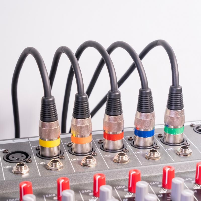 5pcs Professional R Male to Female Microphone Cable 3Pin R  Microphone Cable for -Stage Light Turn around