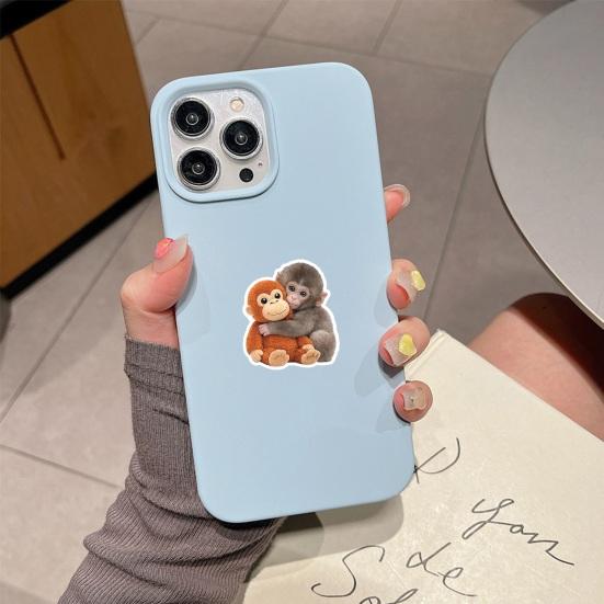 Protect Punch The Monkey Aufkleber Niedlicher Babyaffe hält Plüschtier Aufkleber Warme Heilungsaufkleber für Kinder Dekoration Und Geschenke