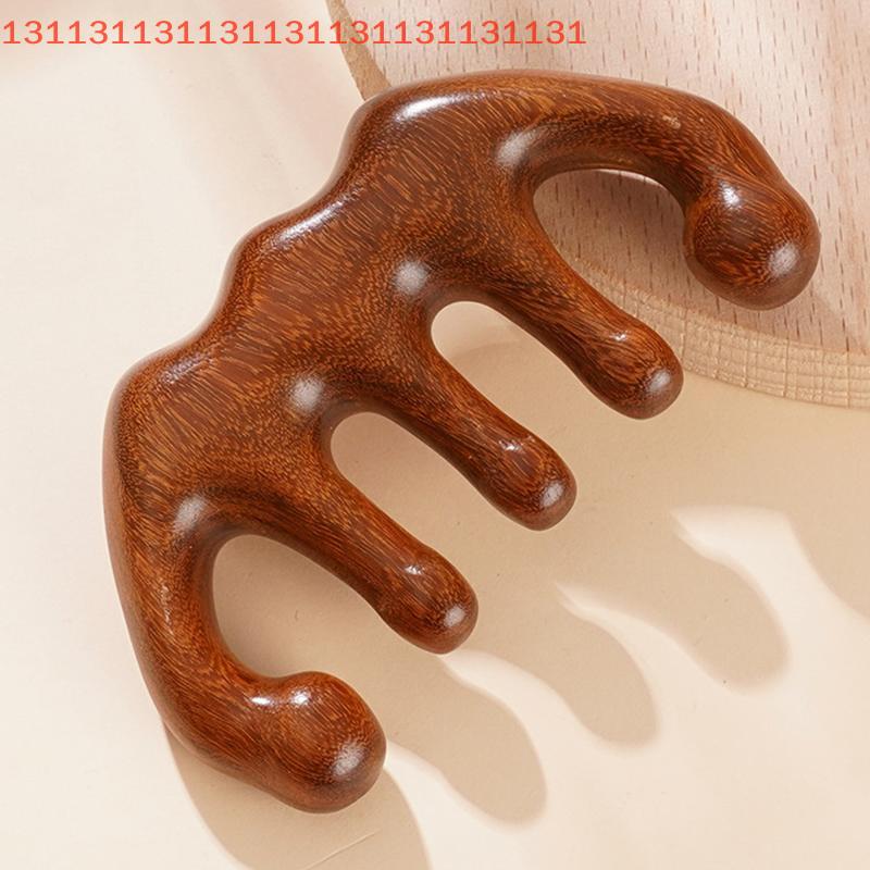 Wood Therapy Massage Comb Head Face Scalp Gua Sha Massager Natural Facial Sandalwood Wide Tooth Guasha Scraping Body Massage
