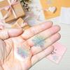 Christmas Snowflake Stickers 500 Pieces Round Self-Adhesive Transparent Christmas Labels Holiday Crafts Label Roll Envelope