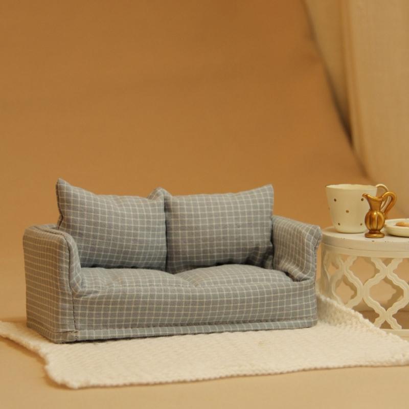 Smooth cotton Tiny Sofa Model For 1 12 Model house Displays Detachable For Realistic Home Trim