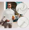 Men's Autumn/Winter Vertical Stripe High Neck Sweater - Slim Fit Warm Pullover Knitwear