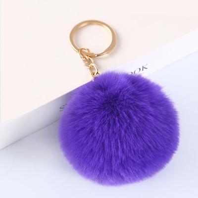 Načechraný kožešinový pompon přívěsek na klíče měkká umělá barevná králičí kožešina koule přívěsek na klíče do auta pompom klíčenky držák na klíče dámský přívěsek na tašku