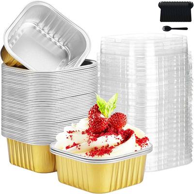 50Pcs Cupcake Pan Aluminum Foil Muffin Cups Ramekins Mini Cake Brownie Baking Pans Cupcake Liners Muffin Tin Kitchen Baking Pans