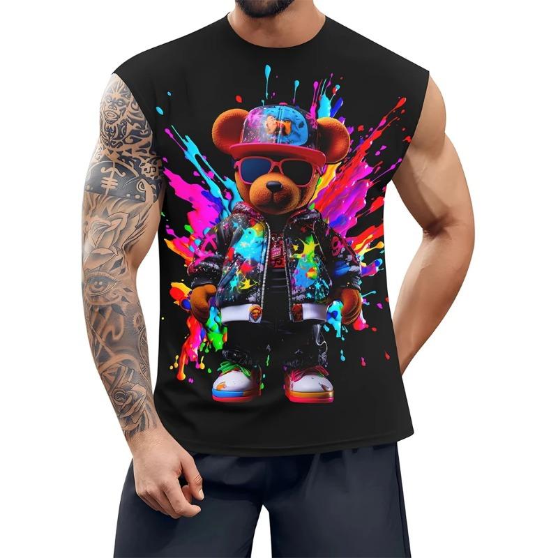 Sommer Rundhals Lustiges Tiermuster 3D Gedrucktes Top Modische Lässige Ärmellose Damen Tanktops