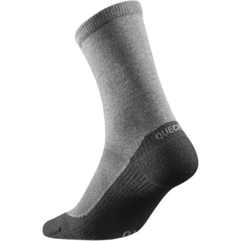Decathlon Hike 50 Colour Block Letter Jacquard Hiking High Socks Unisex 2 Pairs Grey