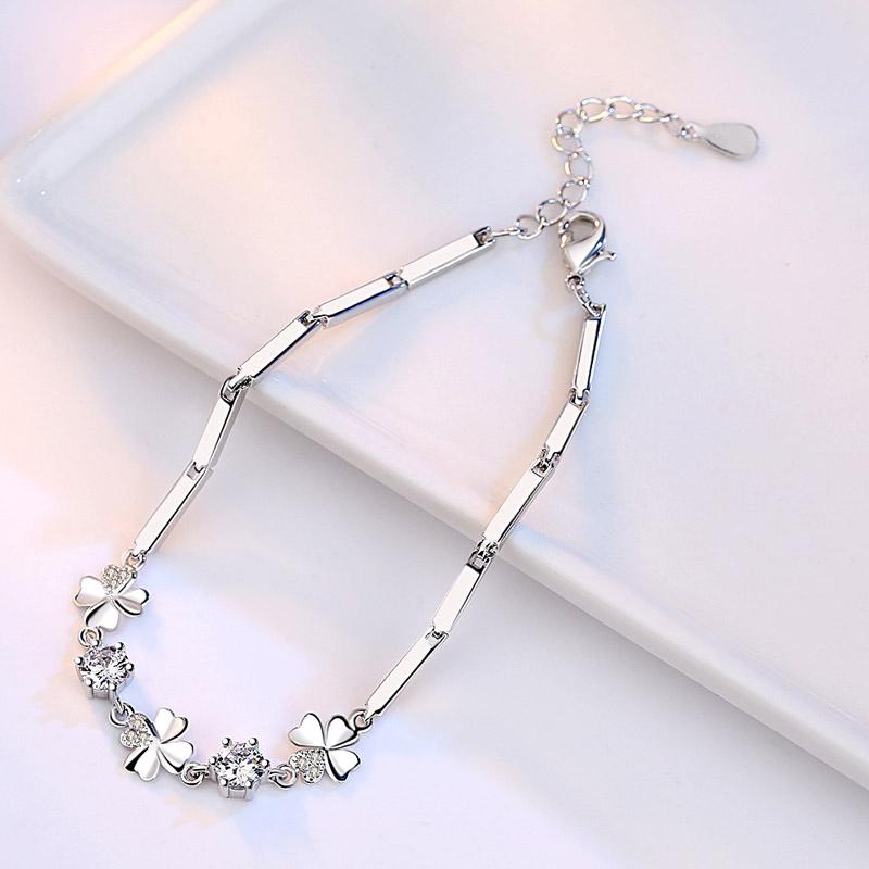 Women's Infinity Heart Clover Plum Blossom Sliding Bracelet - Fashionable Jewelry Gift for Girls Ladies