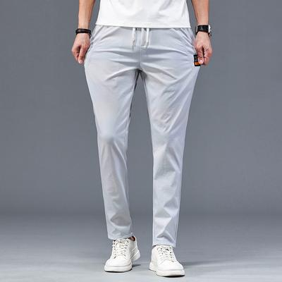 Frühling/Sommer Neuheiten: Herren-Hose im koreanischen Stil, schmal geschnitten, leicht, dehnbar, gerade geschnitten, mit elastischem Bund